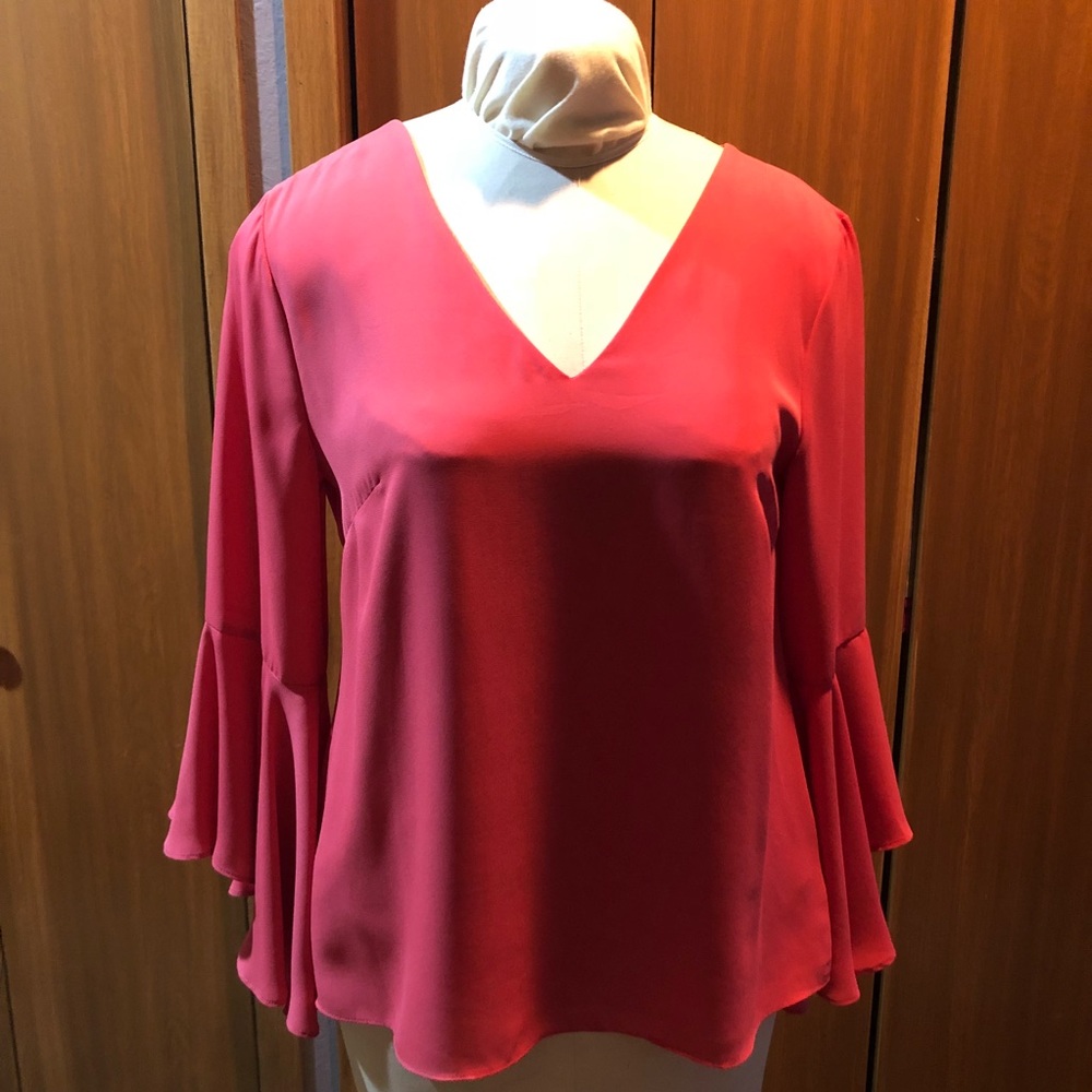 WHBM coral bell sleeve blouse